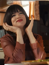 Juliette Lewis Opus 2025 Clara Armstrong Brown Leather Jacket